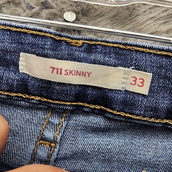 Levis Jeans Womens 33 Blue 711 Stretch Denim Skinny *Read* - Picture 4 of 14